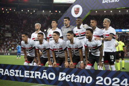 Téléchargez les photos : Rio de Janeiro, Rio de Janeiro, Brésil - 17 avril 2024. Flamengo x Sao Paulo - Campeonato Brasileiro. - en image libre de droit