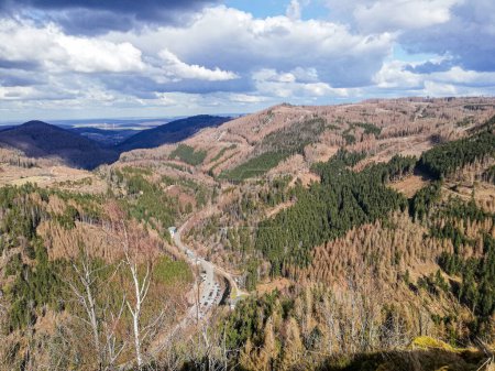 scenic view over the Oker valley in the Harz Mountains, Germany