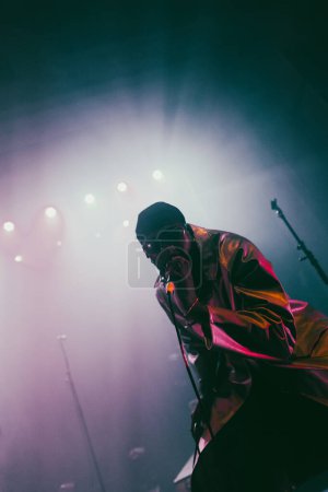 Photo for MELBOURNE, AUSTRALIA - MAY 5: Australian rap artist Kwame supports Holy Holy on their Messed Up national tour at The Northcote Theatre on May 5 2023 in Melbourne, Australia - Royalty Free Image
