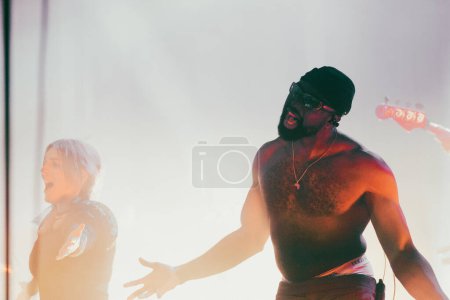 Photo for MELBOURNE, AUSTRALIA - MAY 5: Australian music group Holy Holy perform their Messed Up national tour at The Northcote Theatre on May 5 2023 in Melbourne, Australia - Royalty Free Image