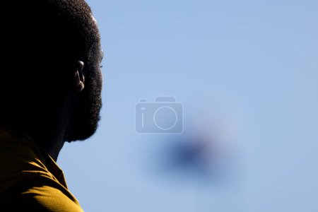 Photo for MELBOURNE, AUSTRALIA - JANUARY 10: Frances Tiafoe of USA reacts whilst playing against Zhang Zhi Zhen of China during day one of the 2024 Kooyong Classic at Kooyong on January 10, 2024 in Melbourne - Royalty Free Image