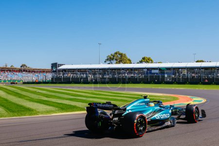 Photo for MELBOURNE, AUSTRALIA - MARCH 22: Fernando Alonso of Spain drives the Aston Martin AMR24 Mercedes during first practice at the 2024 Australian Grand Prix at Albert Park in Melbourne, Australia - Royalty Free Image