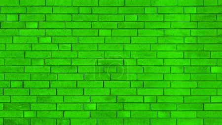 Photo for Vibrant green color new brick wall texture background - Royalty Free Image