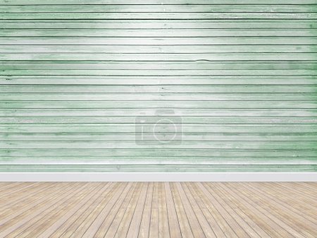 Photo for Vintage empty room green wooden background. - Royalty Free Image