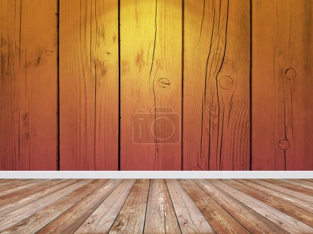 Photo for Brown wooden wall and floor in empty room. - Royalty Free Image