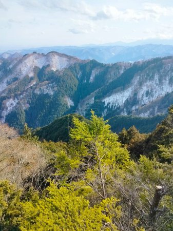 Sweeping vista of mountains starting with Mount Otake