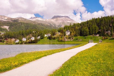 Téléchargez les photos : Lac Saint-Moritz, Suisse en été - en image libre de droit