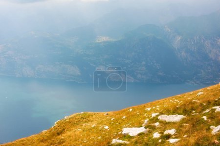 Photo for Aereal view from mountain of lake Garda in Italy - Royalty Free Image