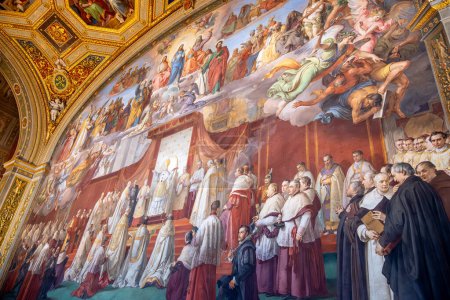 Photo for Citta del Vaticano, Vaticano - Stato della Citta del Vaticano - 11-22-2022: A grand fresco in the Vatican Museums depicting saints and popes in rich detail - Royalty Free Image