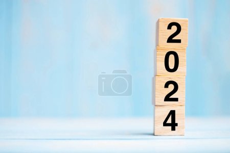 Photo for Block 2024 text on table. Resolution, strategy, plan, goal, motivation, reboot, business and New Year holiday concepts - Royalty Free Image