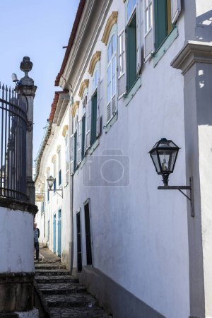 Photo for Colonial architecture in the historic Sao Joao del Rei, city of the gold cycle in the colonial period on Minas Gerais state, Brazil - Royalty Free Image