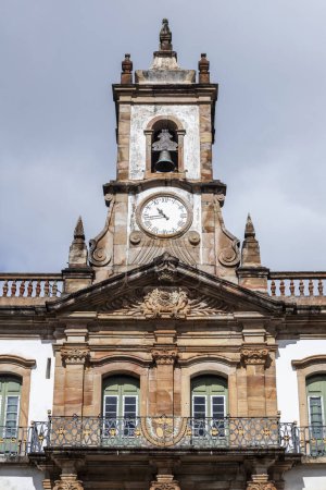 Photo for Detail of facade of the  Inconfidence Museum or Museum of Betrayal on Tiradentes Square in UNESCO World Heritage City Ouro Preto, Minas Gerais, Brazil - Royalty Free Image