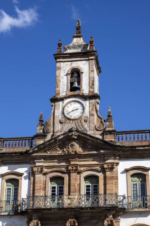 Photo for Detail of facade of the  Inconfidence Museum or Museum of Betrayal on Tiradentes Square in UNESCO World Heritage City Ouro Preto, Minas Gerais, Brazil - Royalty Free Image