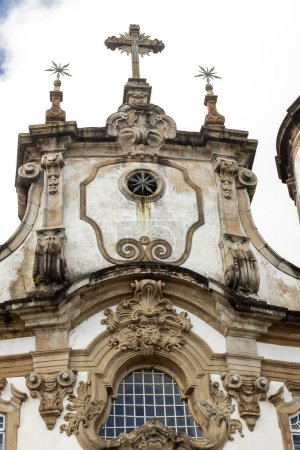 Photo for Detail of Church of Our Lady of Mount Carmel, built in 1813, one of icons of brazilian baroque architecture. Ouro Preto, Minas Gerais state, Brazil - Royalty Free Image