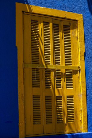 Szczegóły kolorowy budynek na ulicy Caminito w La Boca, Buenos Aires, Argentyna.. Caminito był obszar portowy, w którym urodził się Tango.