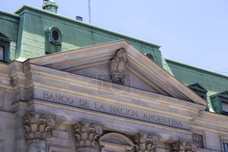 Photo for Buenos Aires, Argentina -Jan27, 2024 - Neoclassical frontage of the headquarters of Banco de la Nacion Argentina, Argentine National Bank, in Plaza di Mayo, Buenos Aires. - Royalty Free Image