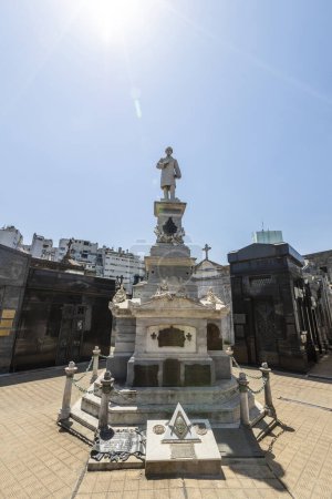 Photo for Buenos Aires, Argentina - Jan31, 2024 - View of the world famous landmark, La Recoleta Cemetery, with historic monumental graves with sculptures and architecture - Royalty Free Image
