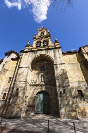 Facade of the Church of San Vicente Abando, one of the old catholic churches in the Old City, located in the Plaza de San Vicente. Bilbao, Basque Country