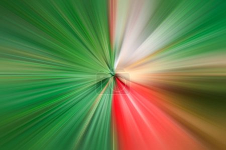 Photo for Equally divided into green and red white halves motion blur - Royalty Free Image