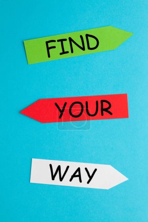 Las palabras Find Your Way proporcionan dirección a tu camino, destino y éxito.