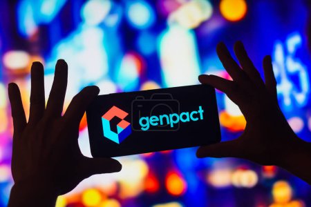 Photo for November 23, 2022, Brazil. In this photo illustration, the Genpact logo is displayed on a smartphone screen - Royalty Free Image