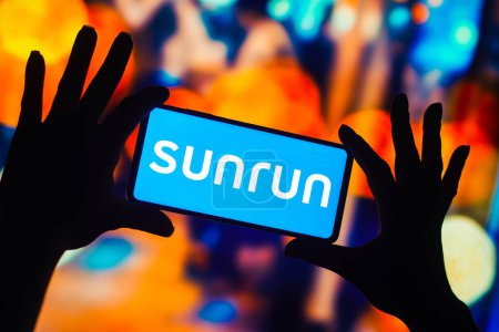 Photo for December 13, 2022, Brazil. In this photo illustration, the Sunrun logo is displayed on a smartphone mobile screen - Royalty Free Image