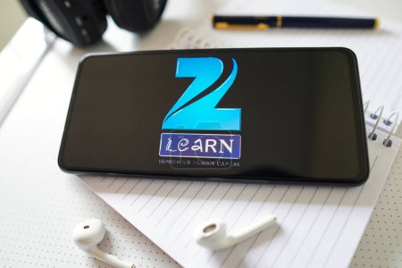 Photo for December 19, 2022, Brazil. In this photo illustration, the Zee Learn Limited logo is displayed on a smartphone mobile screen - Royalty Free Image