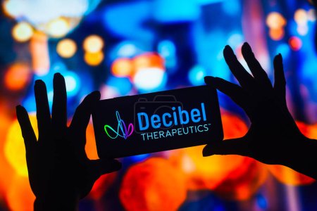 Photo for January 2, 2023, Brazil. In this photo illustration, the Decibel Therapeutics logo is displayed on a smartphone mobile - Royalty Free Image