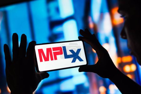 Photo for March 14, 2023, Brazil. In this photo illustration, the MPLX LP logo seen displayed on a smartphone - Royalty Free Image