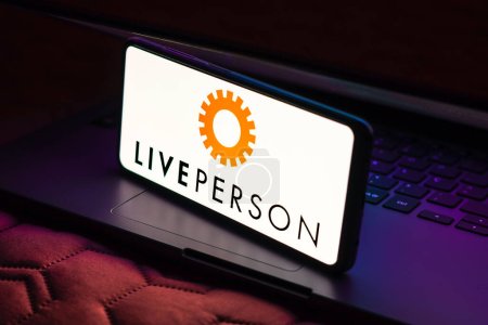 Photo for May 9, 2023, Brazil. In this photo illustration, the LivePerson logo is displayed on a smartphone screen - Royalty Free Image