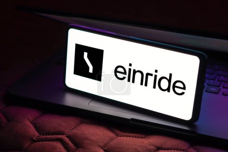 Photo for May 9, 2023, Brazil. In this photo illustration, the Einride logo is displayed on a smartphone screen - Royalty Free Image