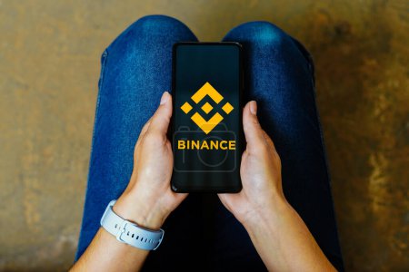 Photo for June 20, 2023, Brazil. In this photo illustration, the Binance logo is displayed on a smartphone screen - Royalty Free Image