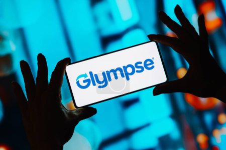 Photo for September 18, 2023, Brazil. In this photo illustration, the Glympse logo is displayed on a smartphone screen - Royalty Free Image