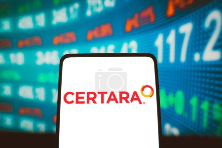 Photo for January 22, 2024, Brazil. In this photo illustration, the Certara, Inc. logo is displayed on a smartphone screen - Royalty Free Image