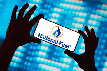 Téléchargez les photos : 27 février 2024, Brésil. Dans cette illustration photo, le logo de la National Fuel Gas Company est affiché sur un écran de téléphone intelligent. - en image libre de droit