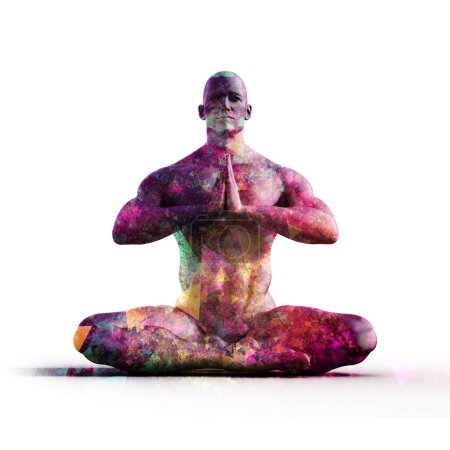 Téléchargez les photos : Yoga créatif Résumé Contexte Concept de remise en forme - en image libre de droit