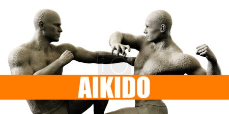 Photo for Aikido Classes Training Fighting Concept Background - Royalty Free Image