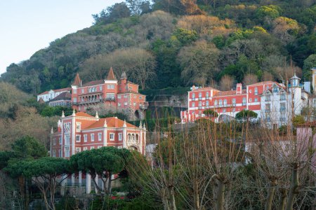 Photo for View of Buildings on Sintra Hills with Valencas Palace and Casa dos Penedos - Sintra, Portugal - Royalty Free Image