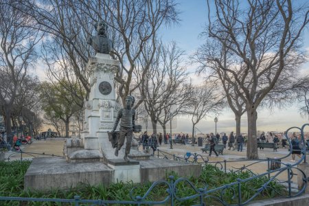 Photo for Lisbon, Portugal - Feb 14, 2020: Eduardo Coelho Monument at Sao Pedro de Alcantara Garden - Lisbon, Portugal - Royalty Free Image