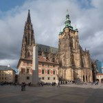 Prague, Czechia - Sep 26, 2019: Prague Castle 3rd Courtyard with St Vitus Cathedral - Prague, Czech Republic
