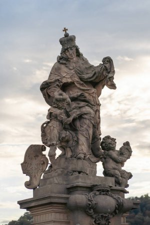Photo for Statue of Saint Ludmila at Charles Bridge - Prague, Czech Republic - Royalty Free Image