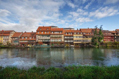 Photo for Colorful houses at Regnitz River riverbank - Bamberg, Bavaria, Germany - Royalty Free Image