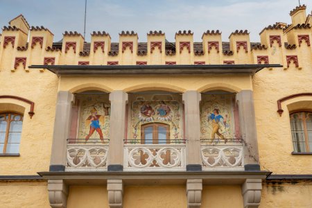 Foto de Bavaria, Germany - Nov 06, 2019: Prince Building (prinzenbau) detail at Hohenschwangau Castle near Fussen - Schwangau, Germany - Imagen libre de derechos
