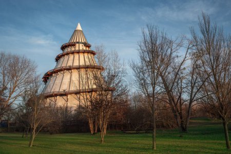 Photo for Millennium Tower (Jahrtausendturm) at Elbauenpark - Magdeburg, Saxony-Anhalt, Germany - Royalty Free Image