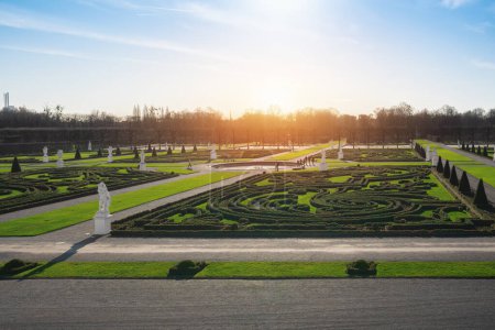 Photo for Hannover, Germany - Jan 16, 2020: Great Parterre at Herrenhausen Gardens - Hanover, Lower Saxony, Germany - Royalty Free Image