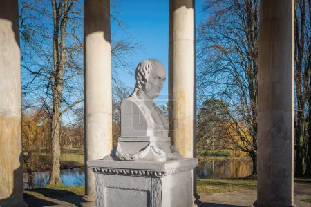Photo for Leibniz Temple with Leibniz Bust at Georgengarten Park - Hanover, Lower Saxony, Germany - Royalty Free Image
