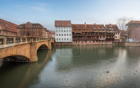 Téléchargez les photos : Maxbrucke Bridge at Pegnitz River - Nuremberg, Bavaria, Germany - en image libre de droit