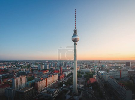 Photo for Aerial view of Berlin with Berlin Television Tower (Fernsehturm) - Berlin, Germany - Royalty Free Image