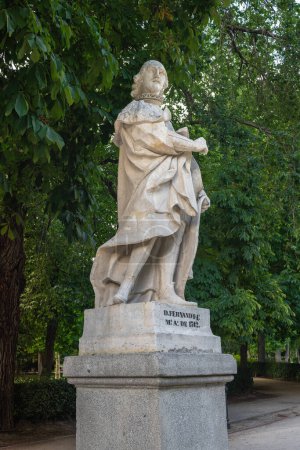 Photo for Madrid, Spain - Jun 17, 2019: Statue of King Ferdinand IV of Castile (Fernando IV de Castilla) at Paseo de la Argentina in Retiro Park - Madrid, Spain - Royalty Free Image