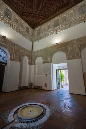 Photo for Seville, Spain - Apr 3, 2019: Hall of Justice (Sala de la Justicia) at Alcazar (Royal Palace of Seville) - Seville, Andalusia, Spain - Royalty Free Image